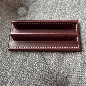 Coach Vintage Brown Leather Stamped Business Card Holder